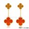 Imitation Van Cleef & Arpels Magic Alhambra Earrings In Yellow Gold, 2 Motifs